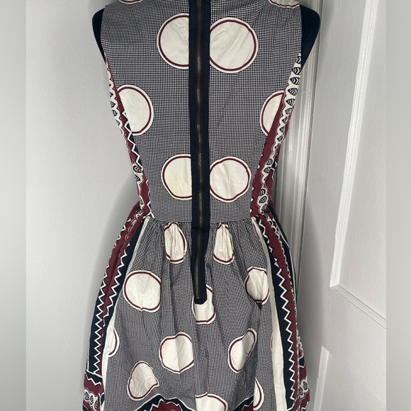 MAEVE ANTHOLOGY White and Burgundy A-line Cut Out Midi Dress - Picture 7 of 10